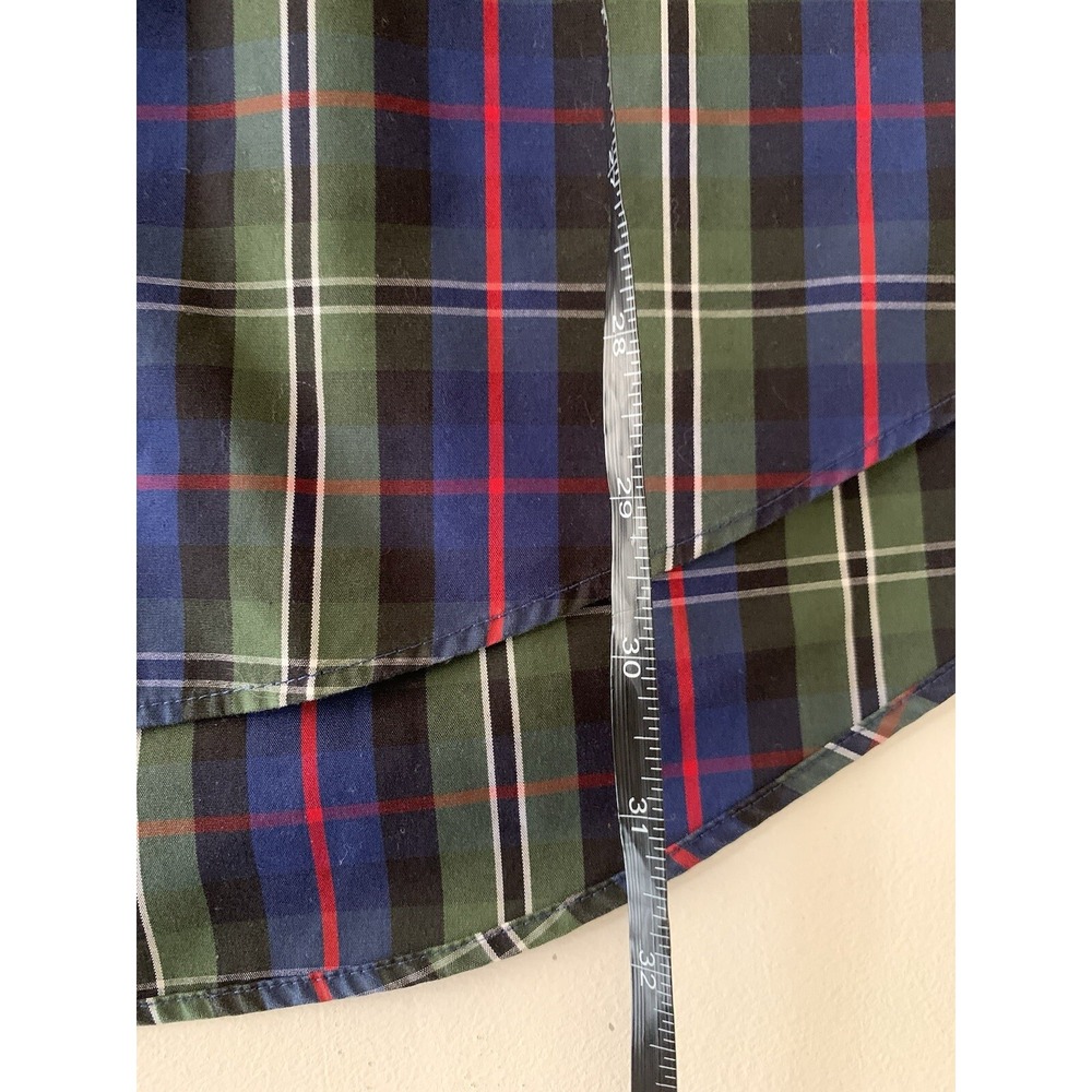 Lands End Mens Plaid Button Down Shirt 16 1/2 32 Blue Green Red Long Sleeve - Picture 4 of 5